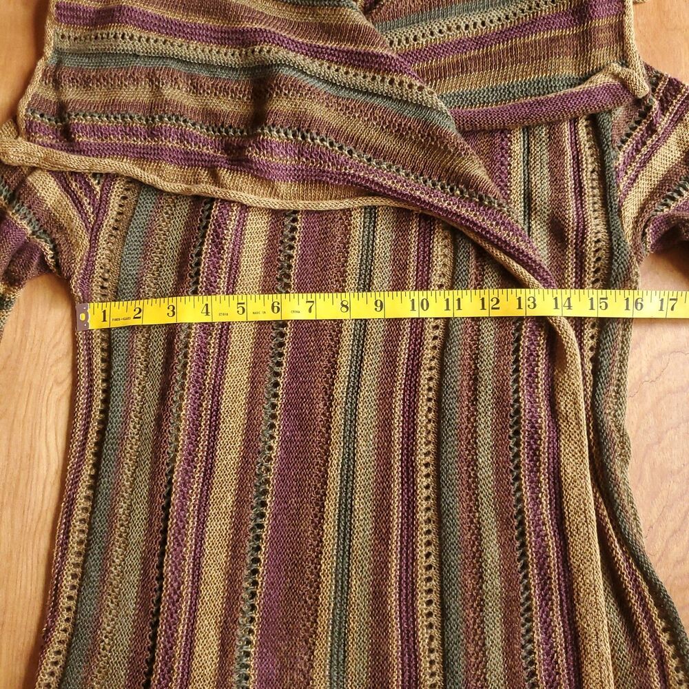 Lauren Ralph Lauren Open Front Drape Cardigan Sweater Womens S/M Linen Silk Wrap - Picture 10 of 11